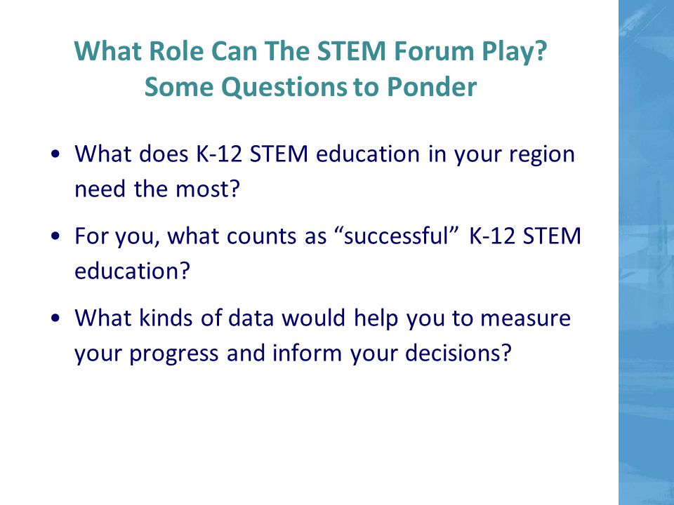 What Role Can The STEM Forum Play.