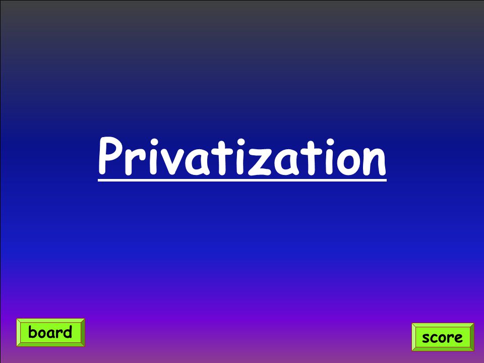 Privatization score board