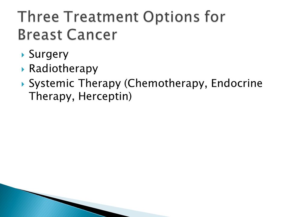  Surgery  Radiotherapy  Systemic Therapy (Chemotherapy, Endocrine Therapy, Herceptin)
