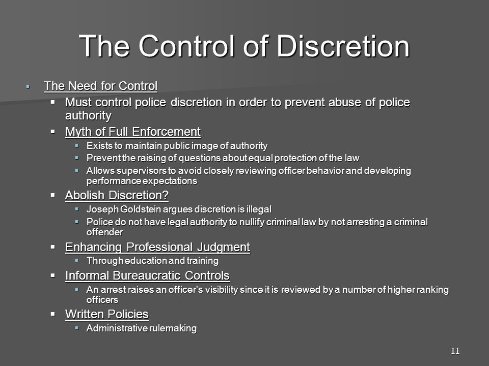 administrative discretion and its control