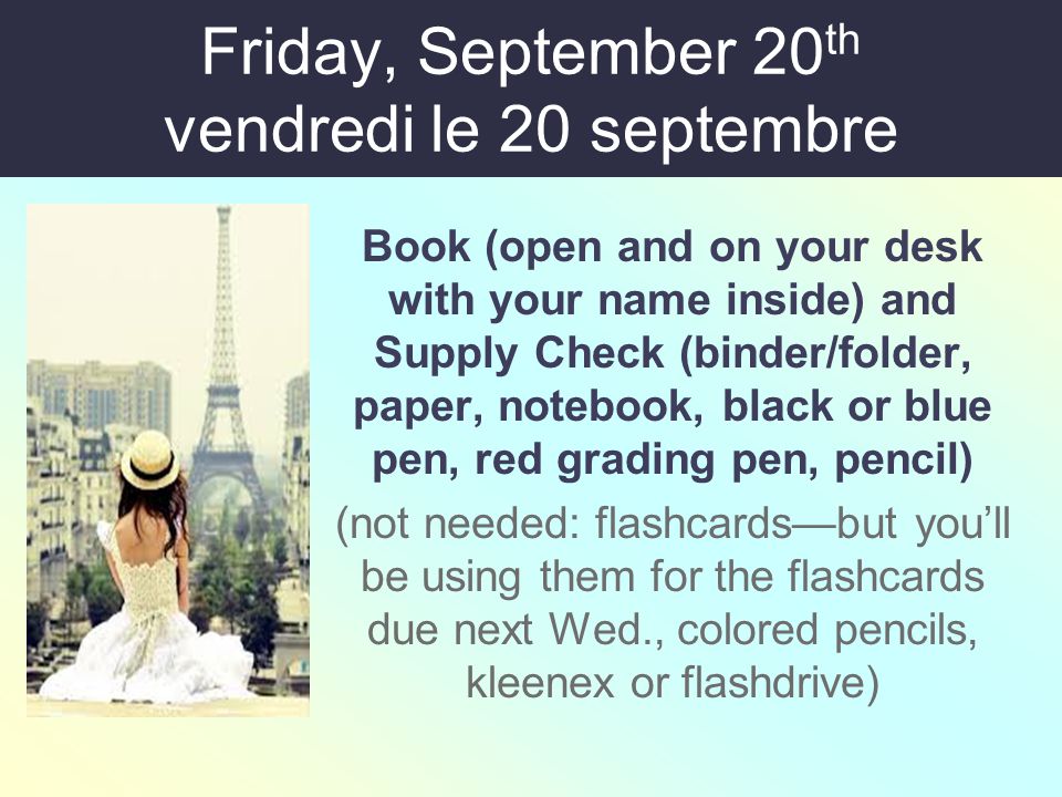 Friday September 20 Th Vendredi Le 20 Septembre Book Open And On