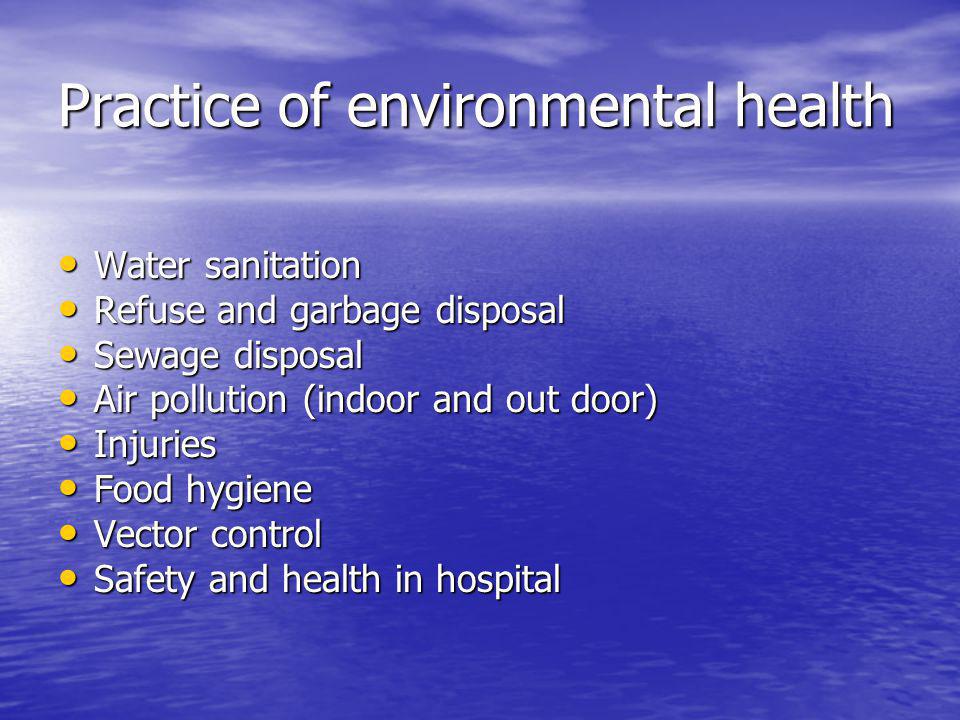Environmental Health Definition The Control Of All Those Factors