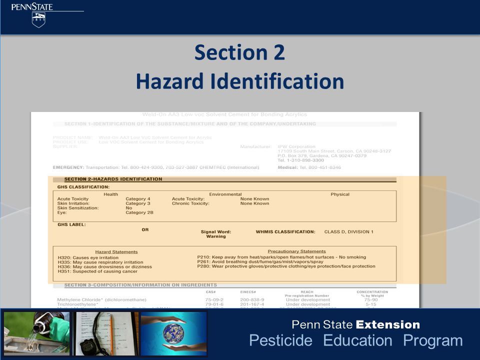 Pesticide Education Program Section 2 Hazard Identification