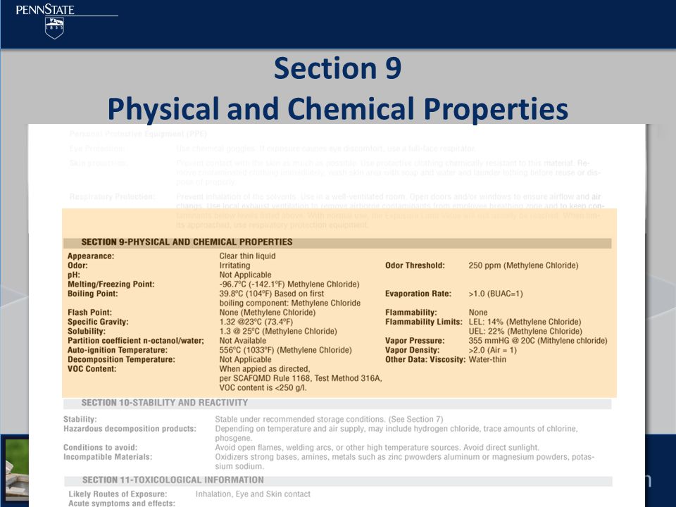 Pesticide Education Program Section 9 Physical and Chemical Properties