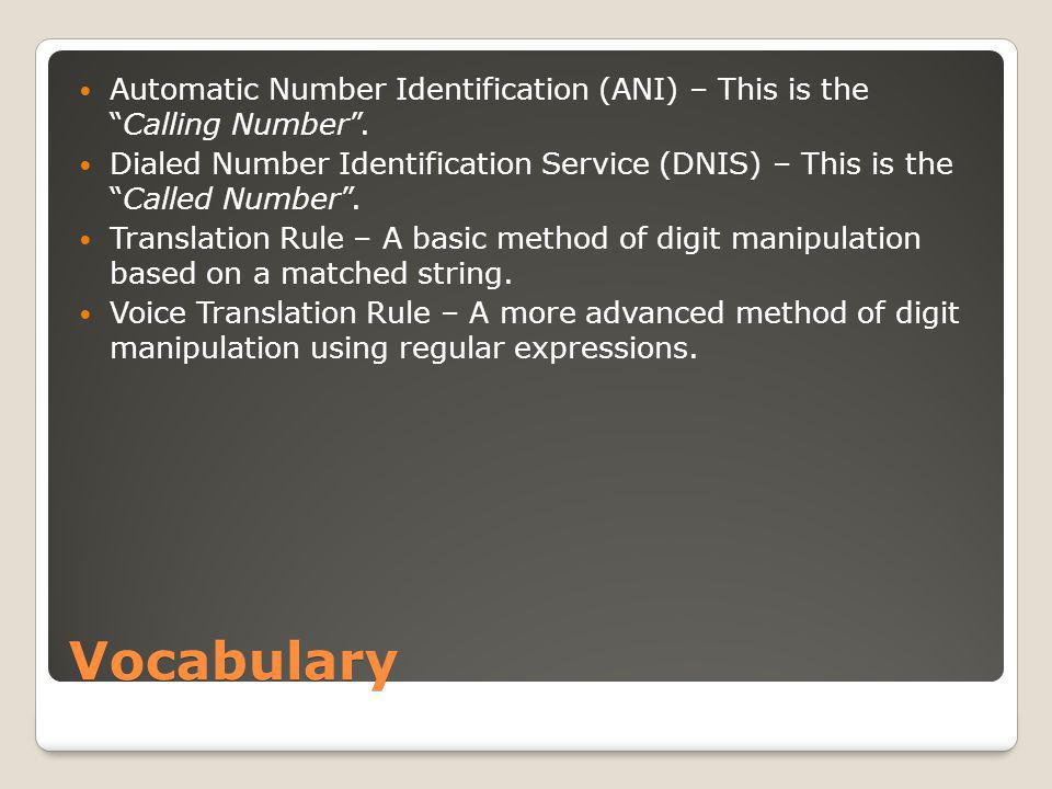 Voice Translation Rules Digit manipulation using translation rules and