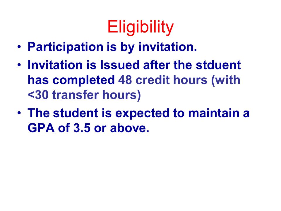 Eligibility Participation is by invitation.