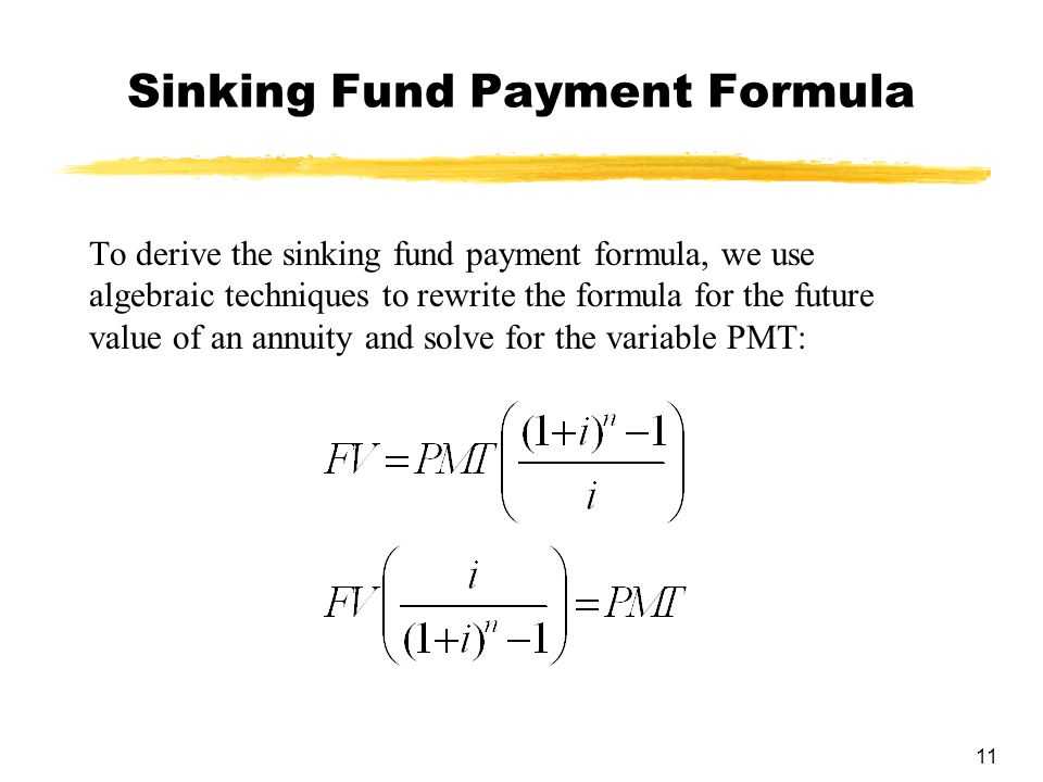 Sinking Fund Calculation Example