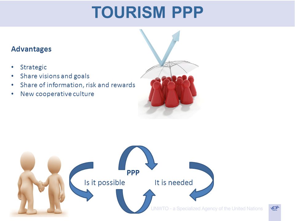 TOURISM PPP Advantages Strategic Share visions and goals Share of information, risk and rewards New cooperative culture PPP Is it possible It is needed