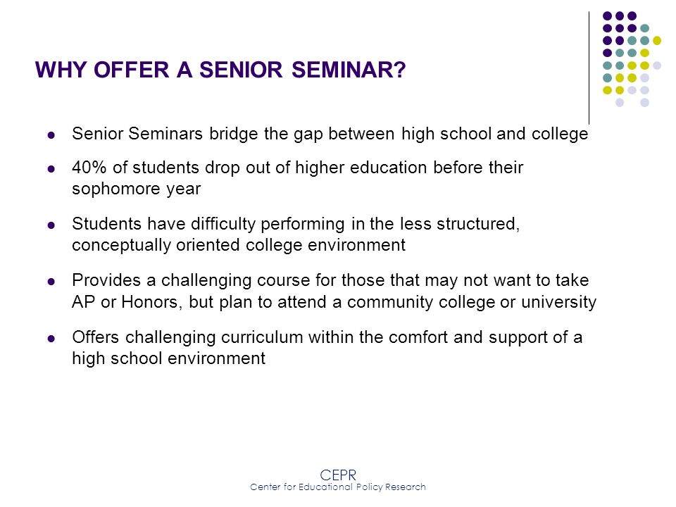 what is senior seminar?