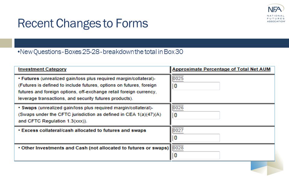 Recent Changes to Forms New Questions - Boxes breakdown the total in Box 30