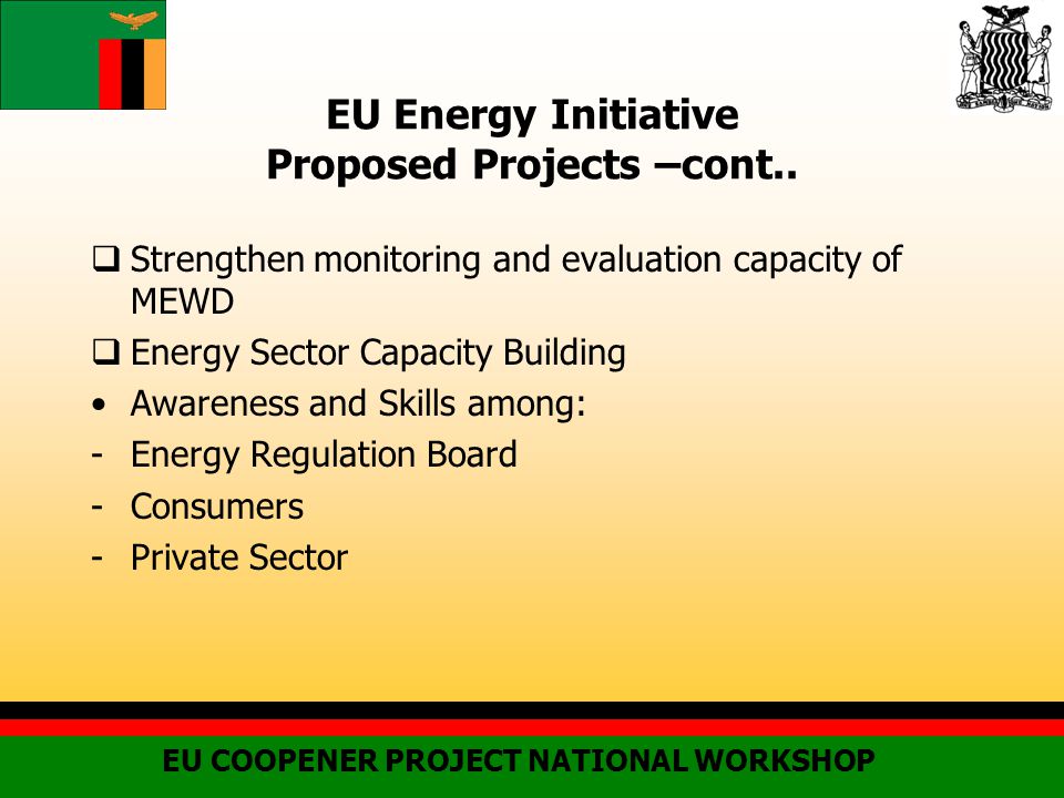 EU Energy Initiative Proposed Projects –cont..