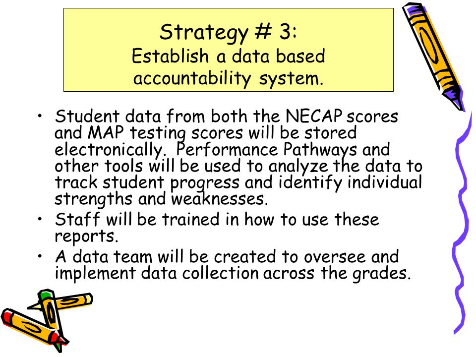Student data from both the NECAP scores and MAP testing scores will be stored electronically.
