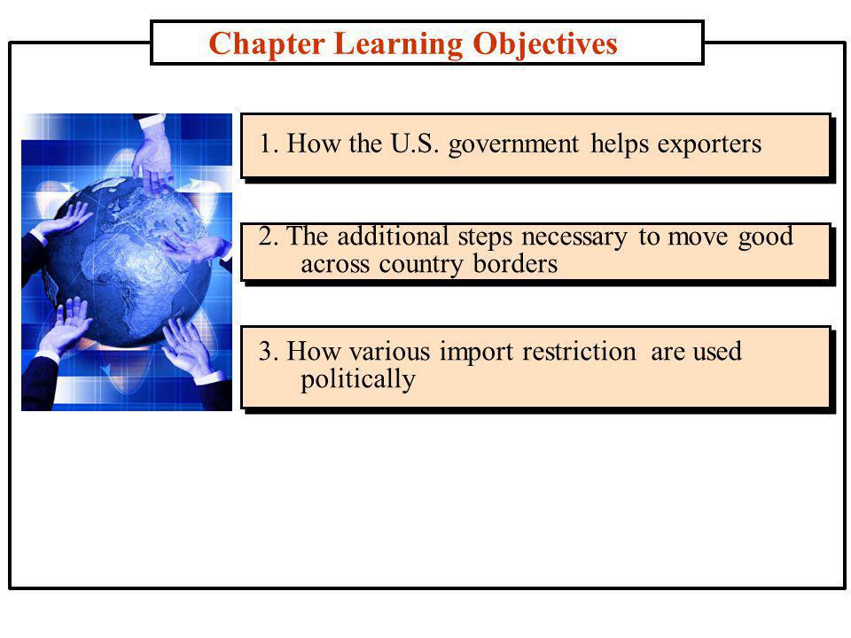 Chapter Learning Objectives 1. How the U.S. government helps exporters 2.
