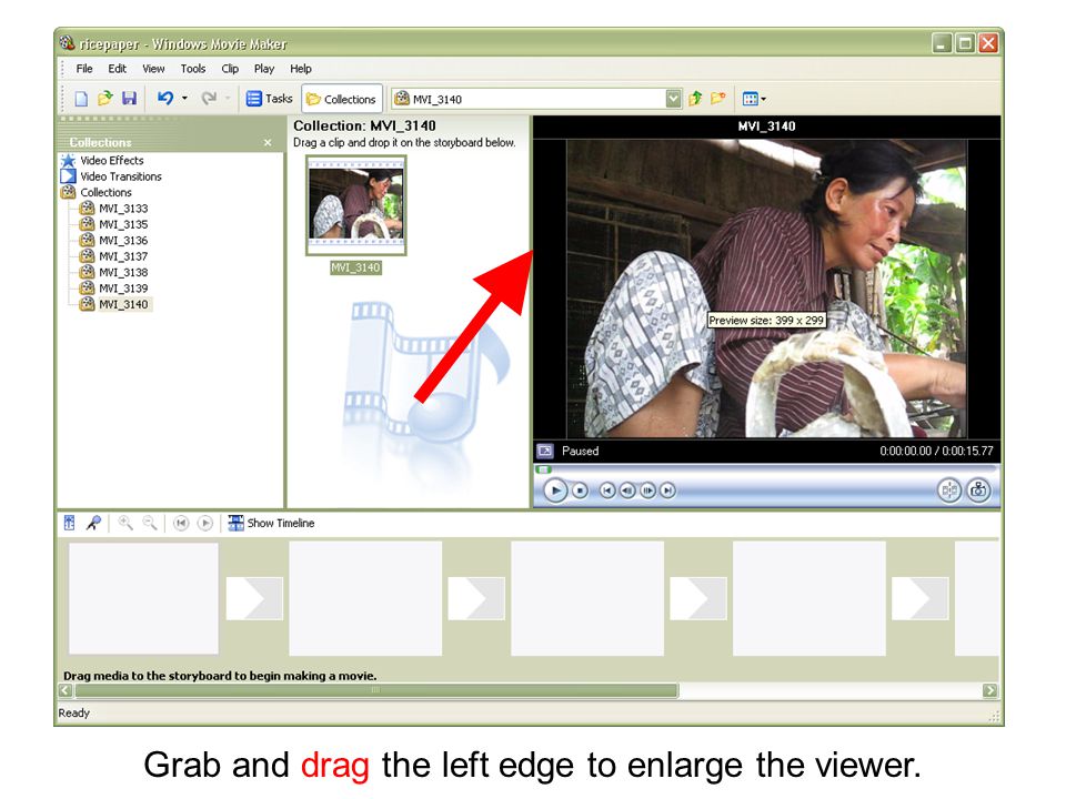 Grab and drag the left edge to enlarge the viewer.