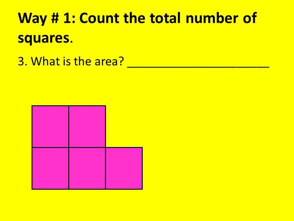 Way # 1: Count the total number of squares. 3. What is the area ______________________