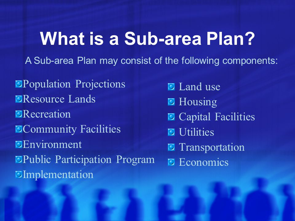 What is a Sub-area Plan.