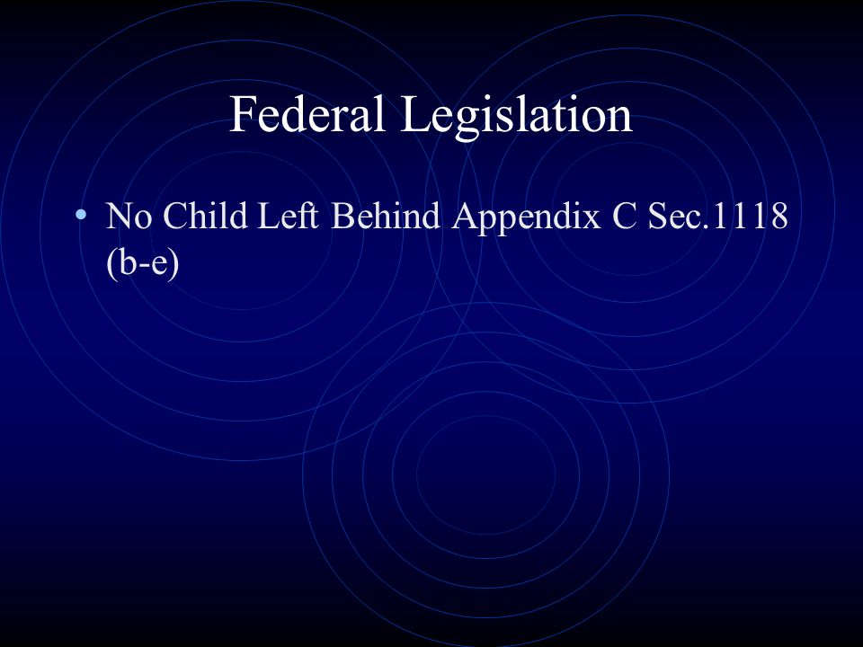 Federal Legislation No Child Left Behind Appendix C Sec.1118 (b-e)