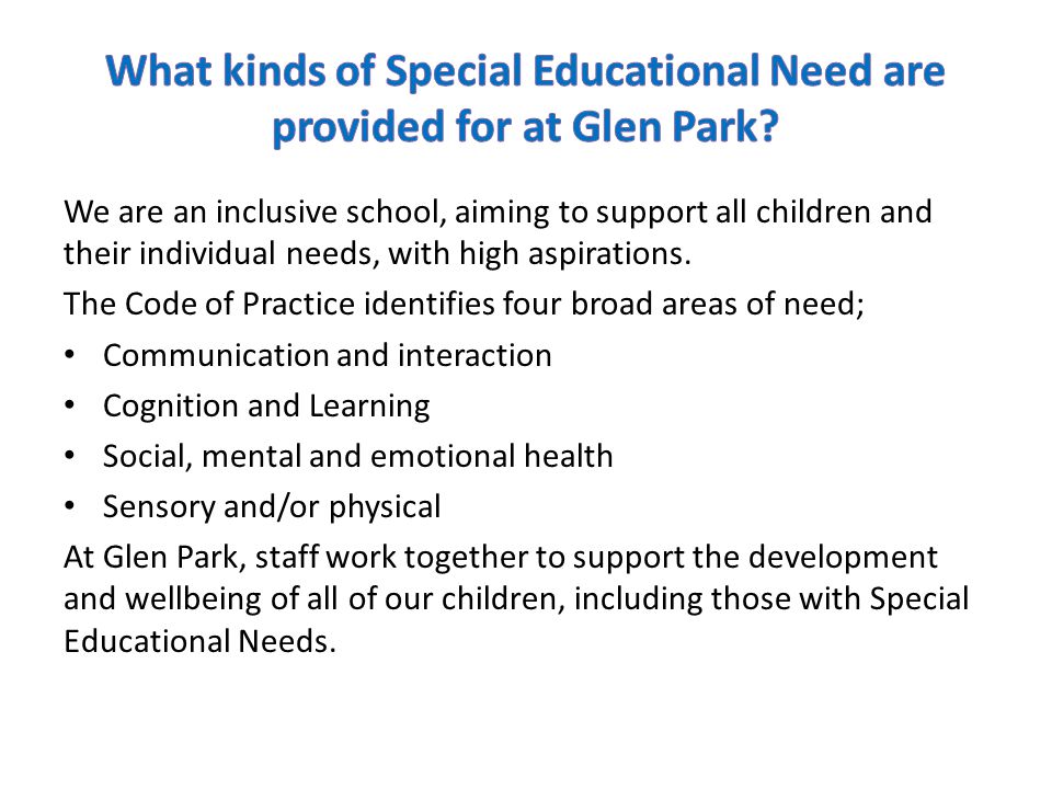 We are an inclusive school, aiming to support all children and their individual needs, with high aspirations.