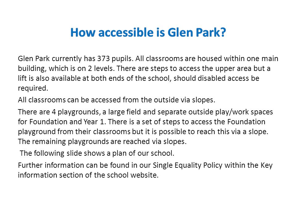 Glen Park currently has 373 pupils.