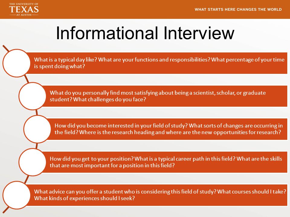 Informational Interview What is a typical day like.