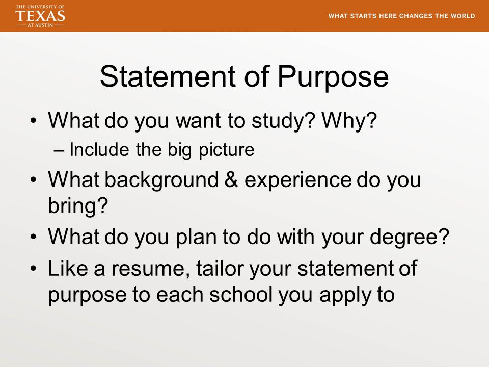Statement of Purpose What do you want to study. Why.