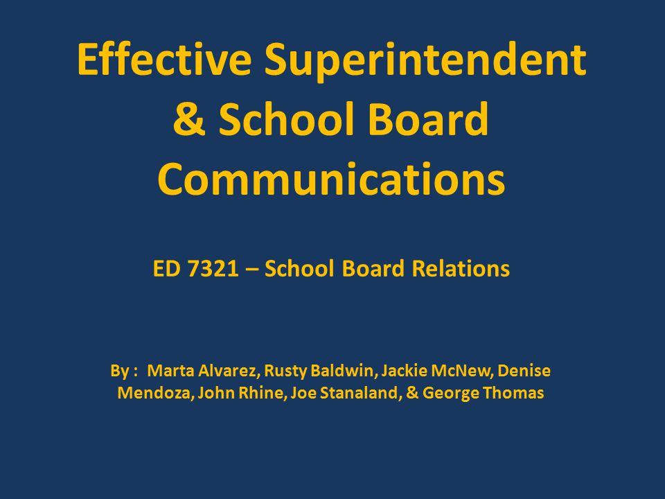 superintendent and board president relationship