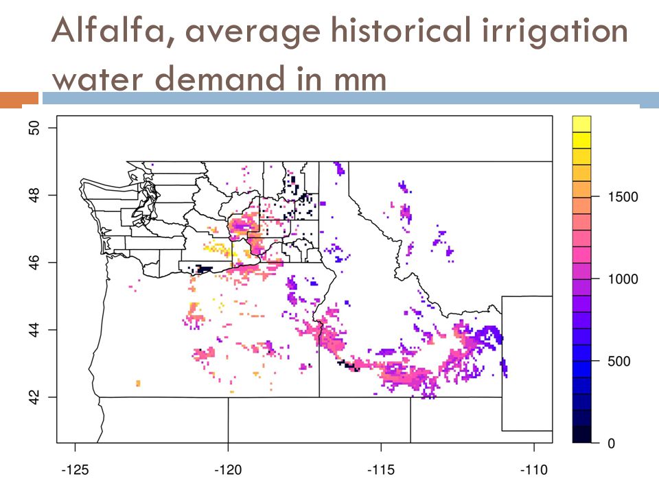 Alfalfa, average historical irrigation water demand in mm