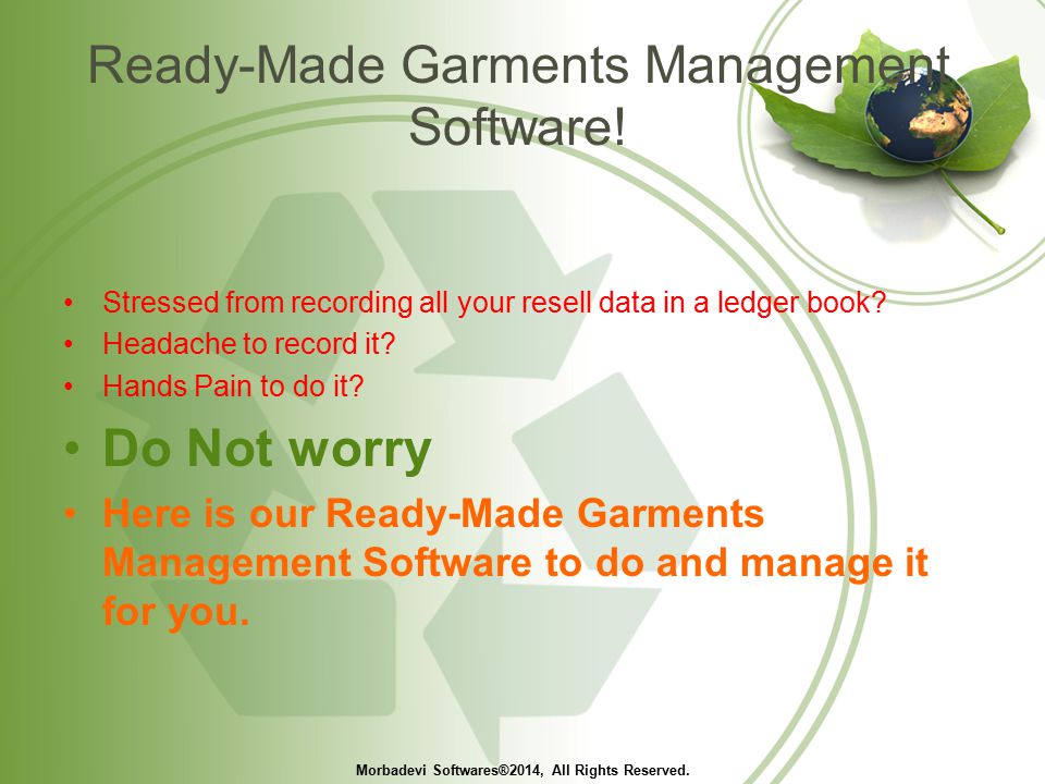 Ready-Made Garments Management Software.