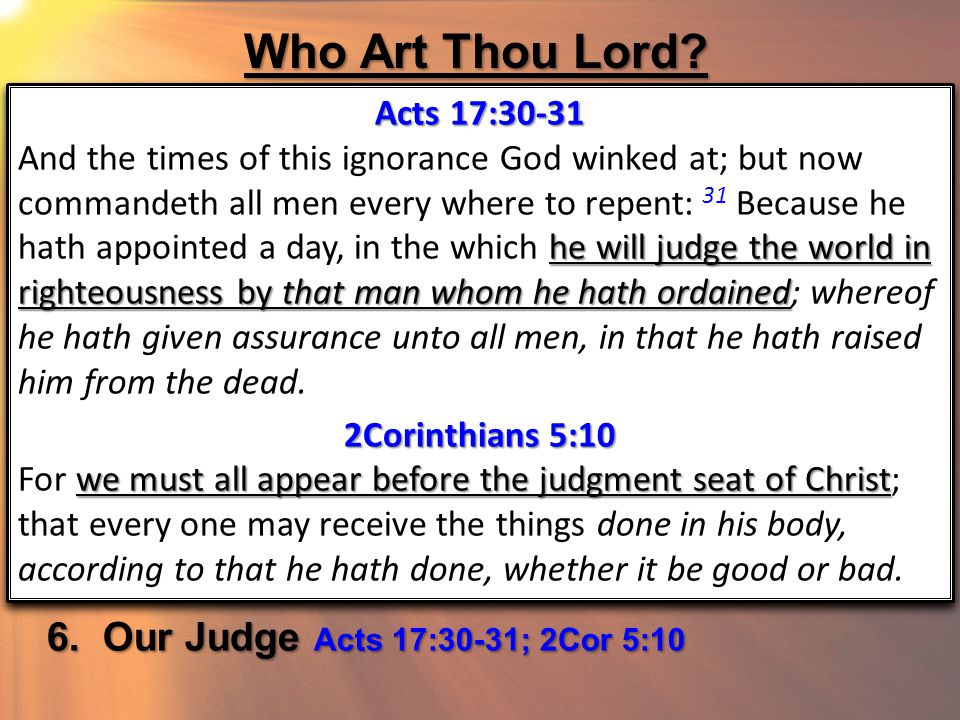 Who Art Thou Lord. Acts 9:5 1. The Son of God Matt 16:16; Jno 20:
