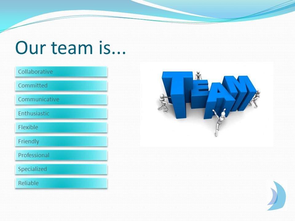 Our team is...