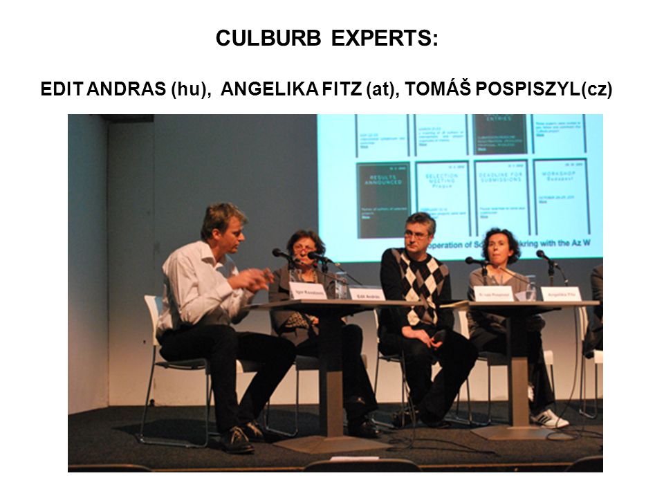 CULBURB EXPERTS: EDIT ANDRAS (hu), ANGELIKA FITZ (at), TOMÁŠ POSPISZYL(cz)