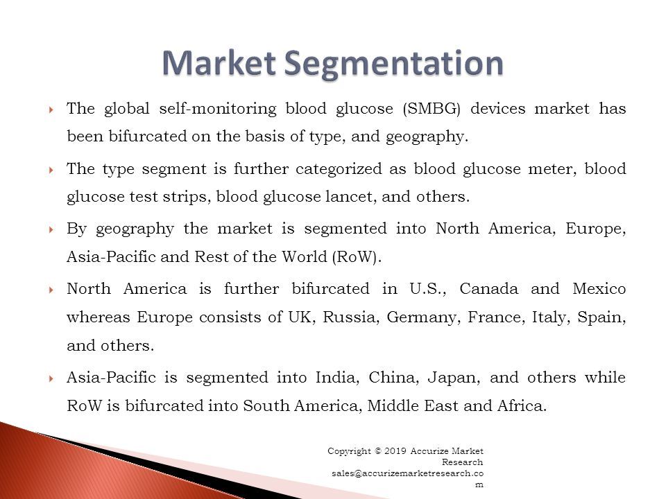  The global self-monitoring blood glucose (SMBG) devices market has been bifurcated on the basis of type, and geography.