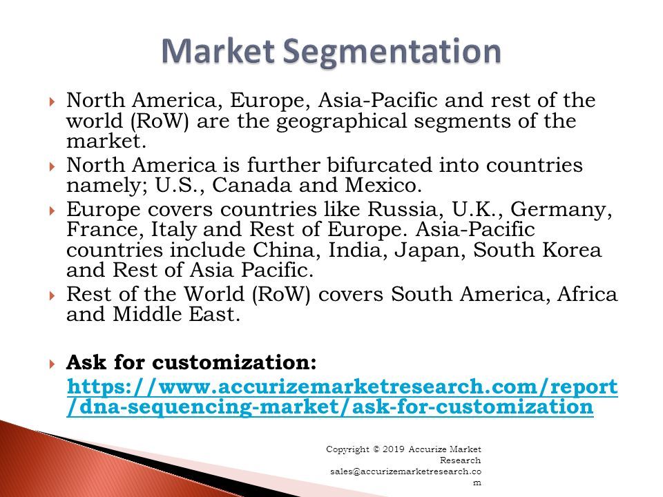 North America, Europe, Asia-Pacific and rest of the world (RoW) are the geographical segments of the market.