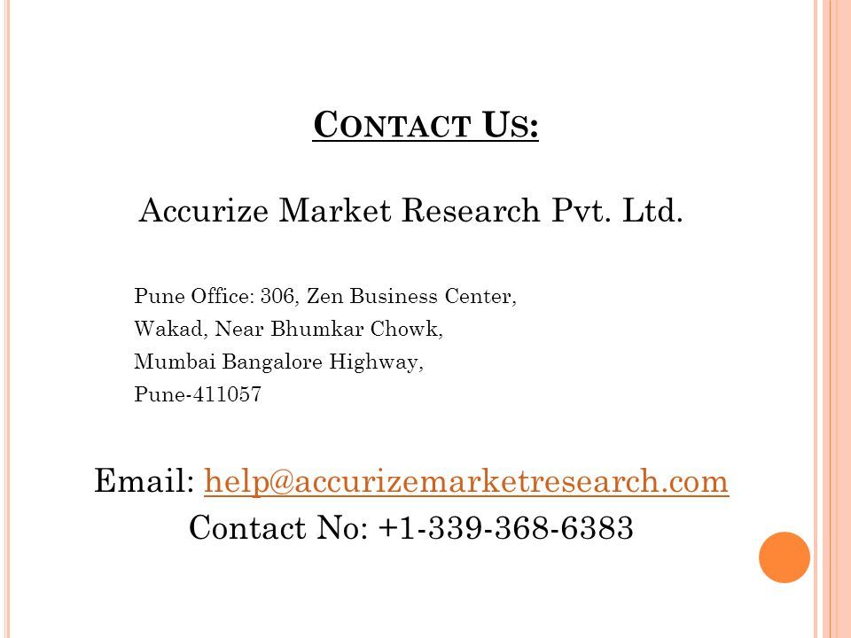 C ONTACT U S : Accurize Market Research Pvt. Ltd.