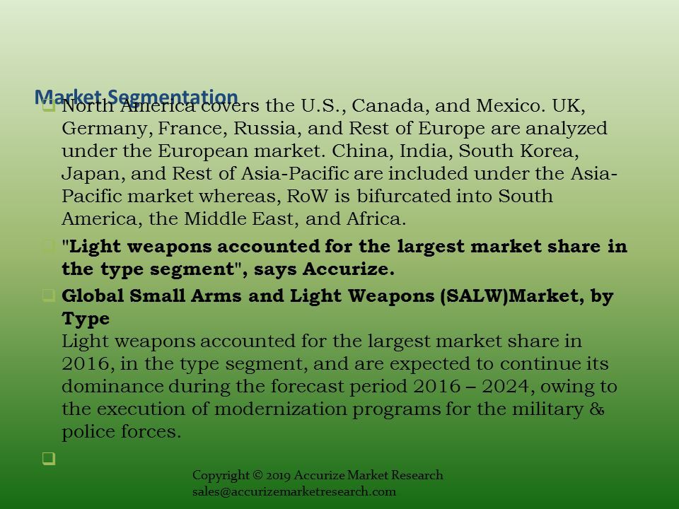 Market Segmentation  North America covers the U.S., Canada, and Mexico.