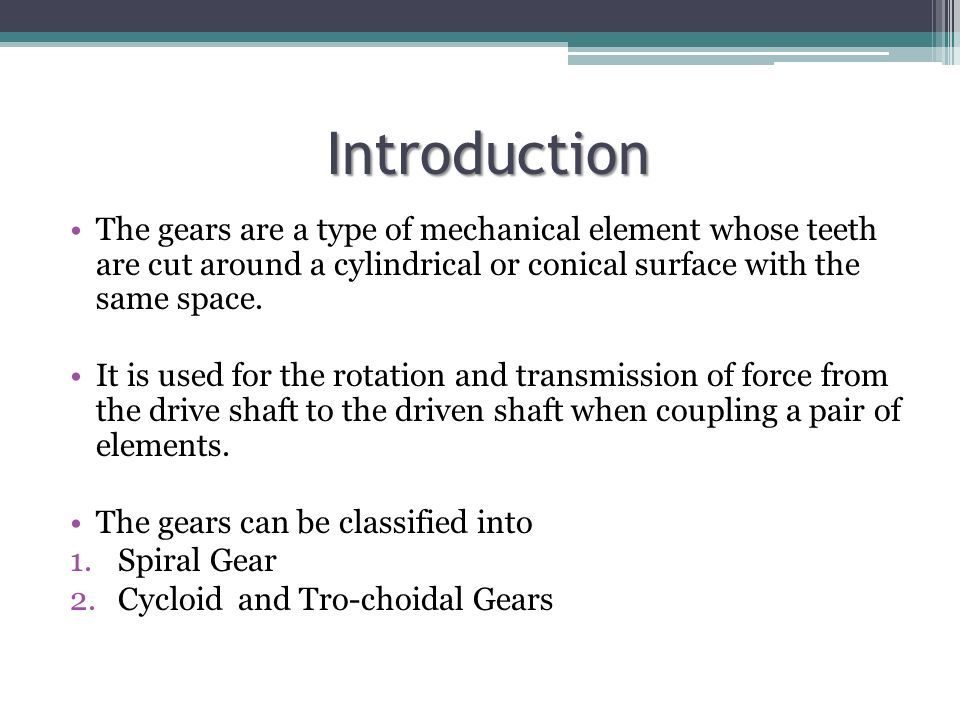 Types Classification of Gears