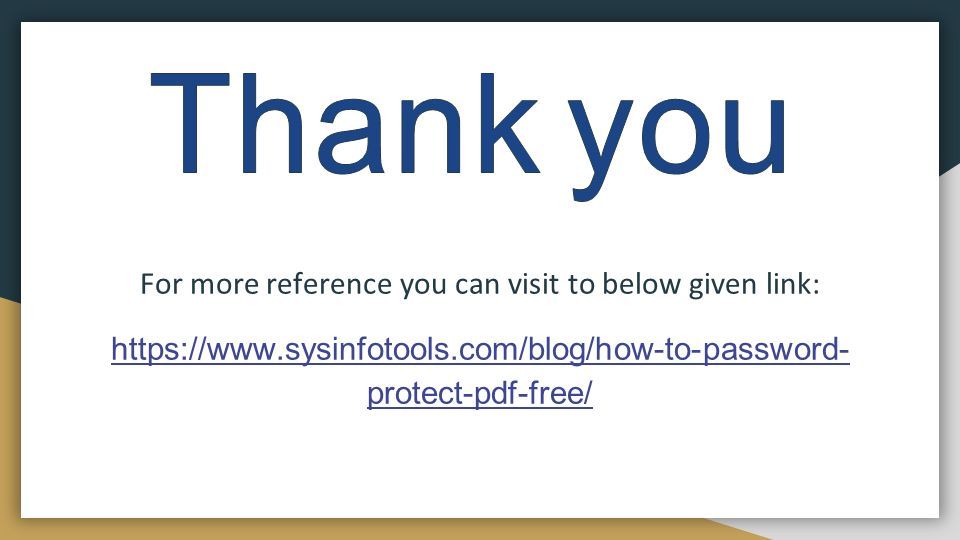 How to password protect a pdf free with or without acrobat ppt download