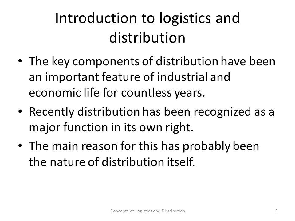 Procurement Lecture 1 Concepts of Logistics and Distribution ppt