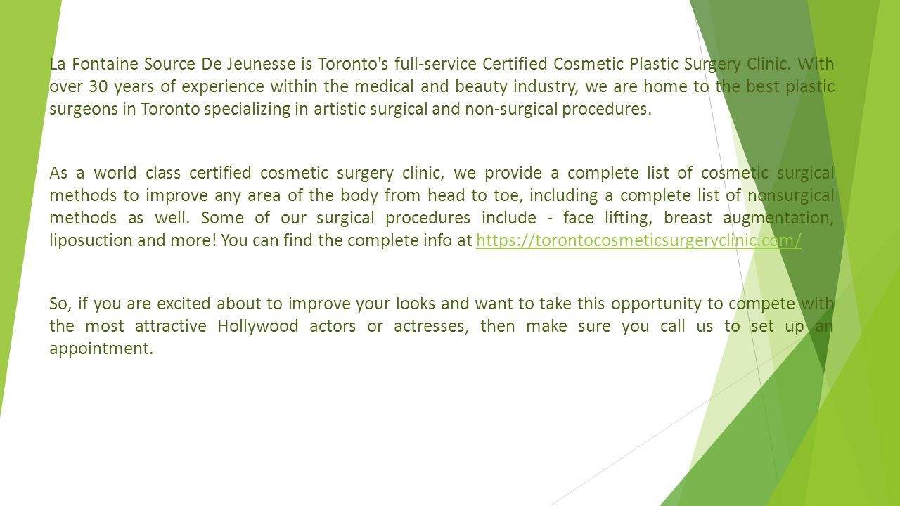 Best and Reliable Certified Cosmetic Surgeons in Toronto, Canada. - ppt ...