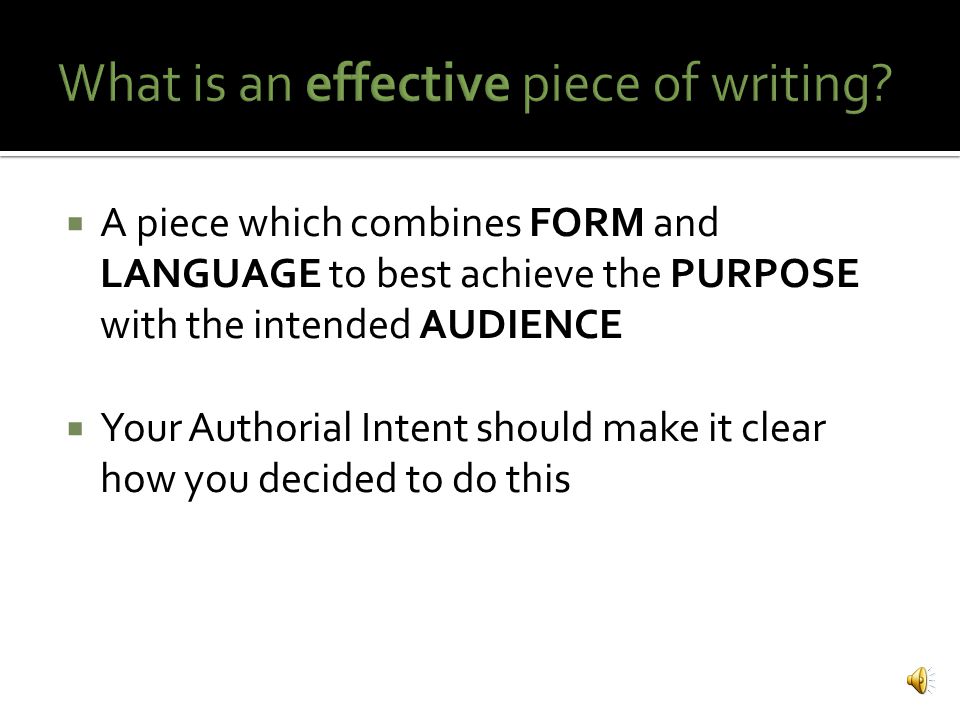  A sophisticated, formally written, coherent piece of writing that articulates the reasoning behind the choices/decisions you made as the author of your Context piece  Supports your Context response It should answer the question: How did you go about putting together an effective piece of writing