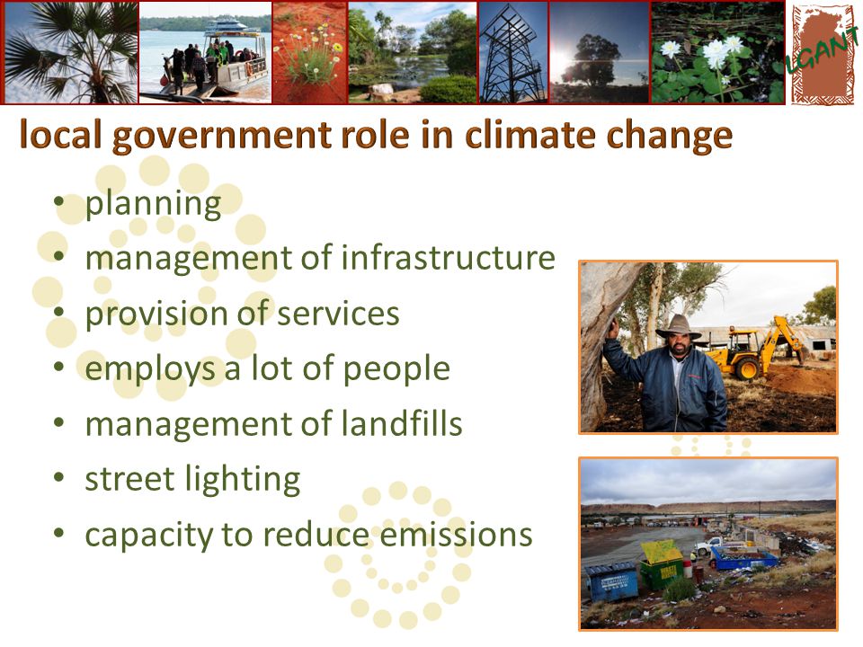 planning management of infrastructure provision of services employs a lot of people management of landfills street lighting capacity to reduce emissions