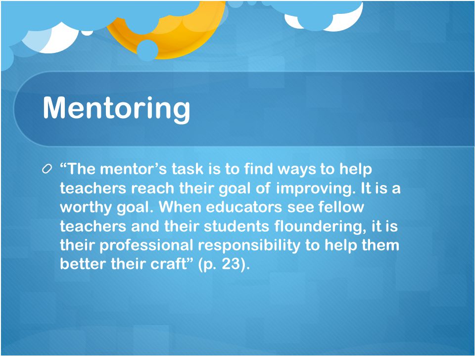 Sustainability Creating A TeacherLearner Climate through Mentoring