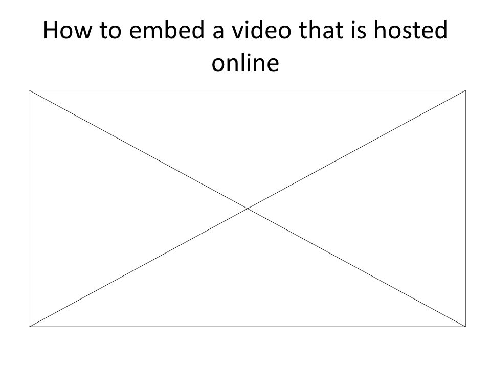 How to embed a video that is hosted online