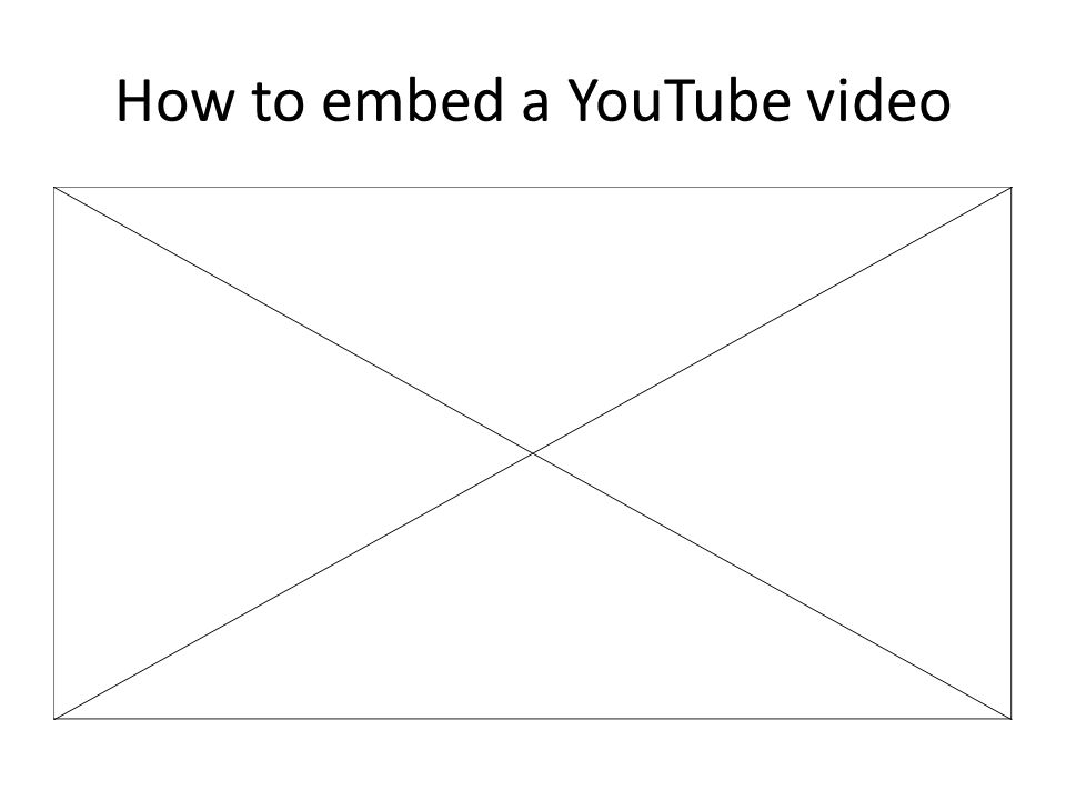 How to embed a YouTube video