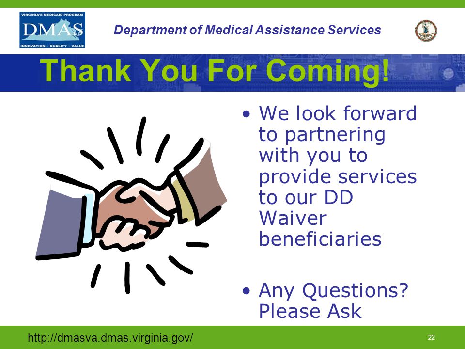 21 Department of Medical Assistance Services Provider Documentation cont.