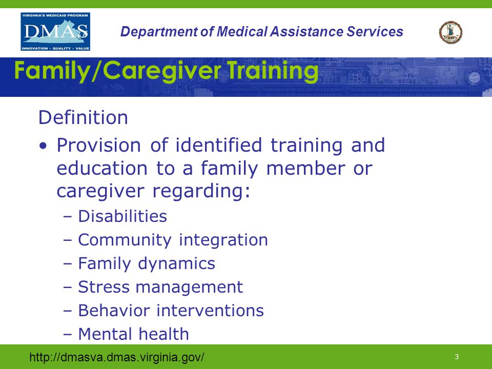 2 Department of Medical Assistance Services Family/Caregiver Training (FCT)