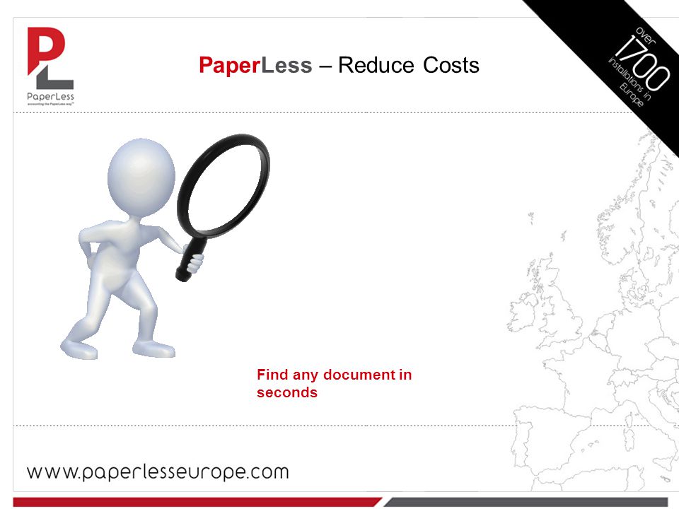 Find any document in seconds PaperLess – Reduce Costs