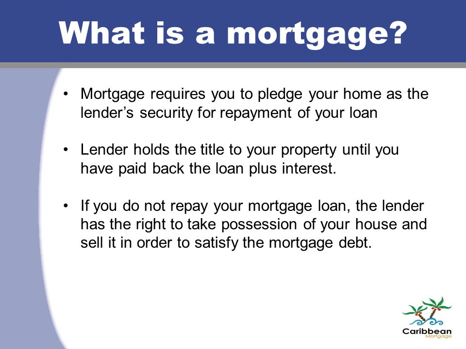 What is a mortgage.