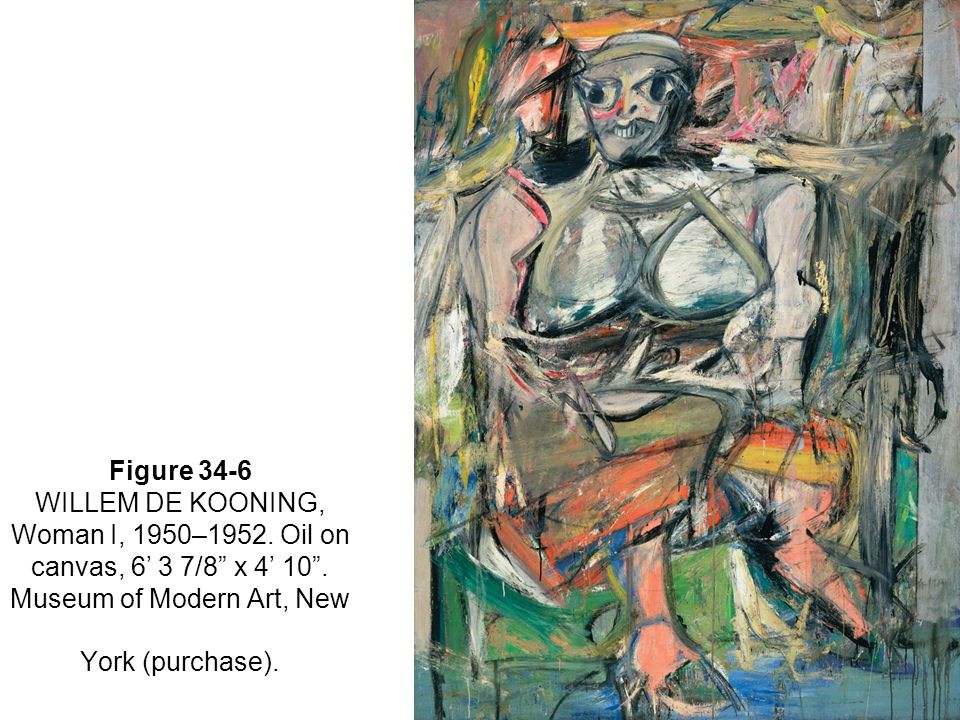 Figure 34-6 WILLEM DE KOONING, Woman I, 1950–1952.