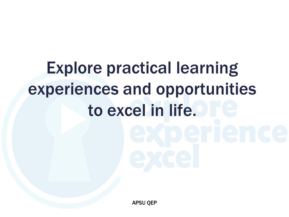 Explore practical learning experiences and opportunities to excel in life. APSU QEP